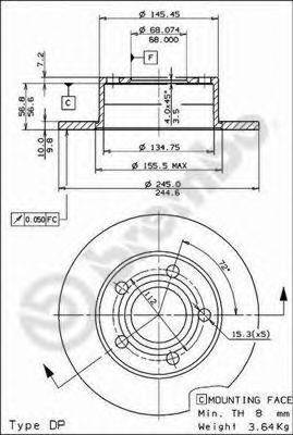 BREMBO 08574311 гальмівний диск