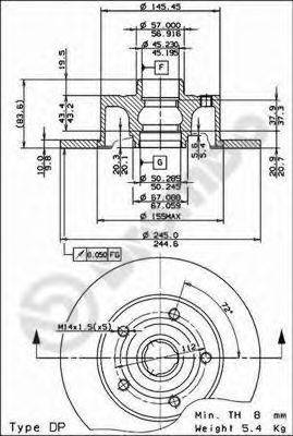 BREMBO 08691114 гальмівний диск