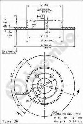 BREMBO 08762775 гальмівний диск