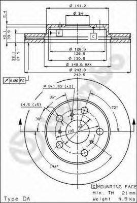 BREMBO 09302210 гальмівний диск