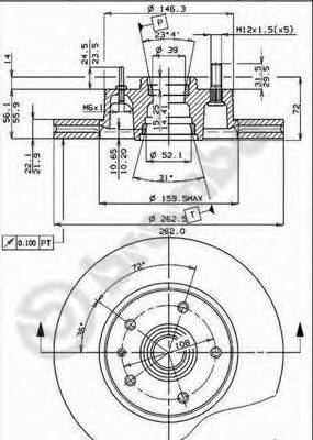 BREMBO 09477714 гальмівний диск