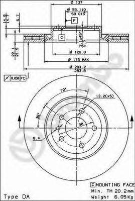 BREMBO 09493921 гальмівний диск