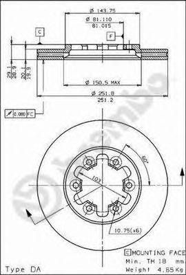 BREMBO 09523210 гальмівний диск