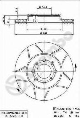 BREMBO 09550975 гальмівний диск