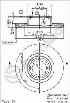 BREMBO 09561910 гальмівний диск