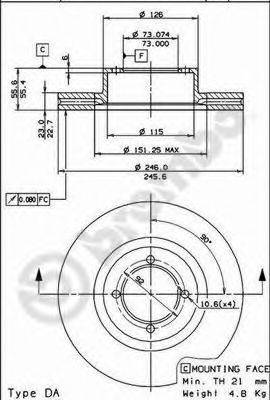 BREMBO 09573510 гальмівний диск