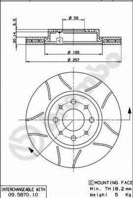 BREMBO 09587075 гальмівний диск