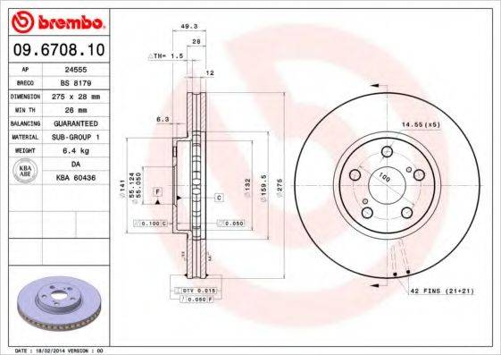 BREMBO 09670810 гальмівний диск