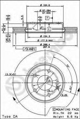 BREMBO 09684511 гальмівний диск