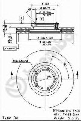 BREMBO 09696714 гальмівний диск