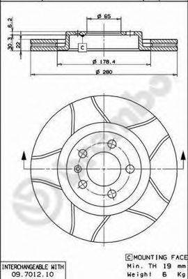 BREMBO 09701275 гальмівний диск