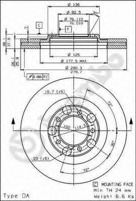 BREMBO 09779110 гальмівний диск