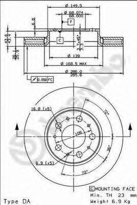 BREMBO 09863375 гальмівний диск