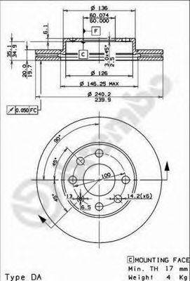 BREMBO 09863575 гальмівний диск