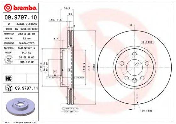 BREMBO 09979710 гальмівний диск