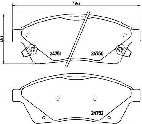 BREMBO P09010 Комплект гальмівних колодок, дискове гальмо