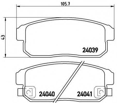 BREMBO P10005 Комплект гальмівних колодок, дискове гальмо