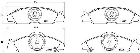 BREMBO P15008 Комплект гальмівних колодок, дискове гальмо