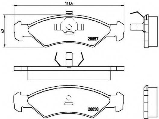 BREMBO P24016 Комплект гальмівних колодок, дискове гальмо