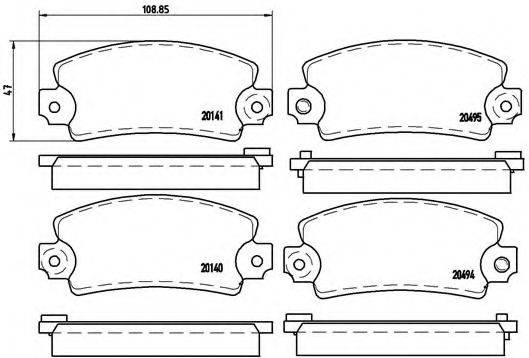 BREMBO P68001 Комплект гальмівних колодок, дискове гальмо