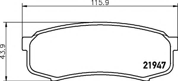 MINTEX MDB1696 Комплект гальмівних колодок, дискове гальмо