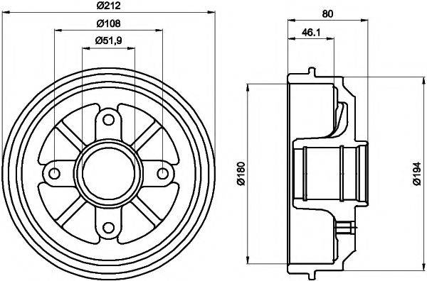 MINTEX MBD035 Гальмівний барабан