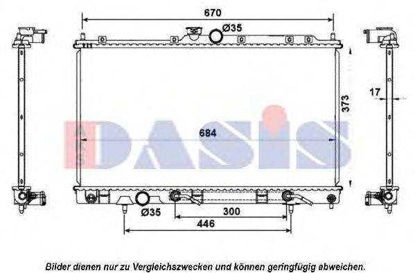 AKS DASIS 140068N Радіатор, охолодження двигуна