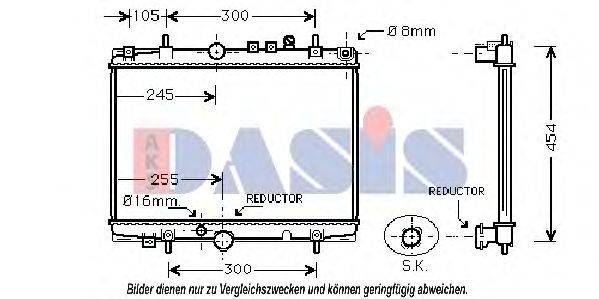 AKS DASIS 160075N Радіатор, охолодження двигуна