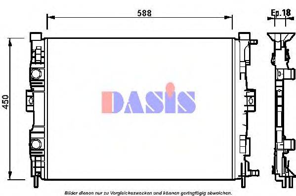 AKS DASIS 181001N Радіатор, охолодження двигуна