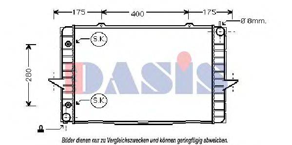 AKS DASIS 220017N Радіатор, охолодження двигуна