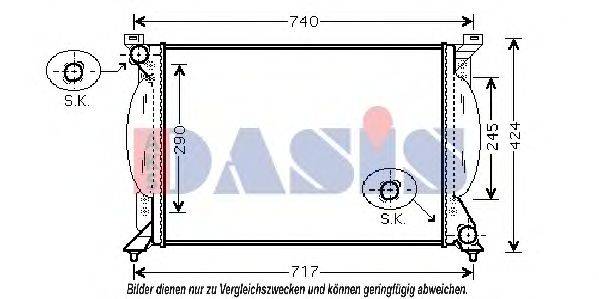 AKS DASIS 480041N Радіатор, охолодження двигуна