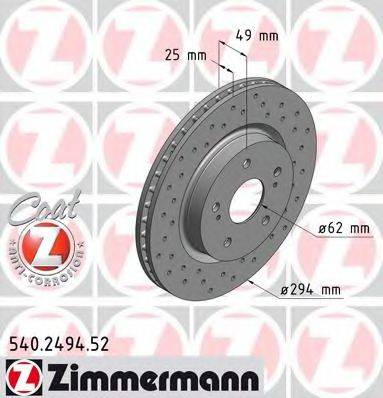 ZIMMERMANN 540249452 гальмівний диск