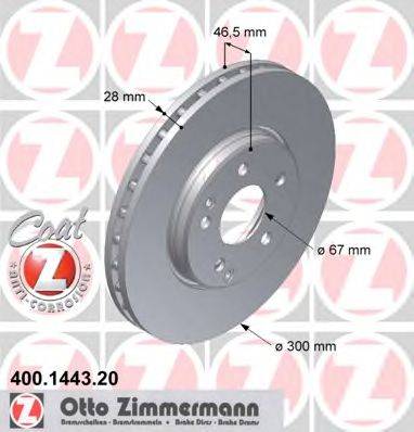 ZIMMERMANN 400144320 гальмівний диск