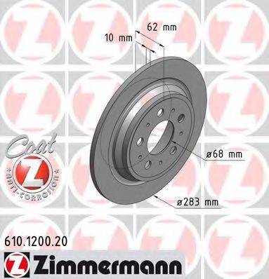 ZIMMERMANN 610120020 гальмівний диск