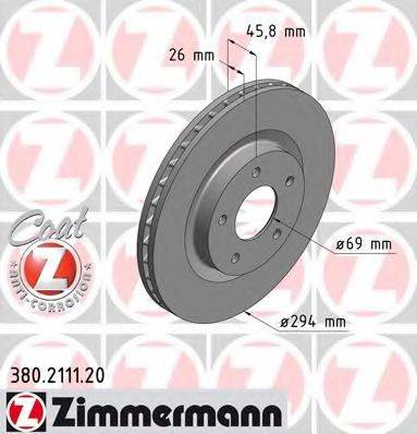 ZIMMERMANN 380211120 гальмівний диск