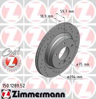 ZIMMERMANN 150128952 гальмівний диск