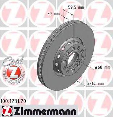 ZIMMERMANN 100123120 гальмівний диск