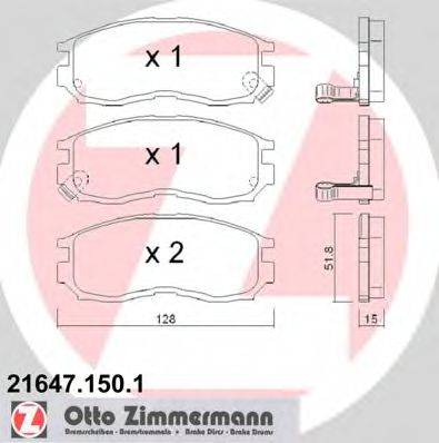 ZIMMERMANN 216471501 Комплект гальмівних колодок, дискове гальмо