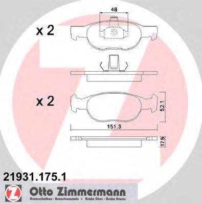 ZIMMERMANN 219311751 Комплект гальмівних колодок, дискове гальмо