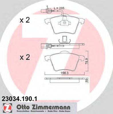 ZIMMERMANN 230341901 Комплект гальмівних колодок, дискове гальмо