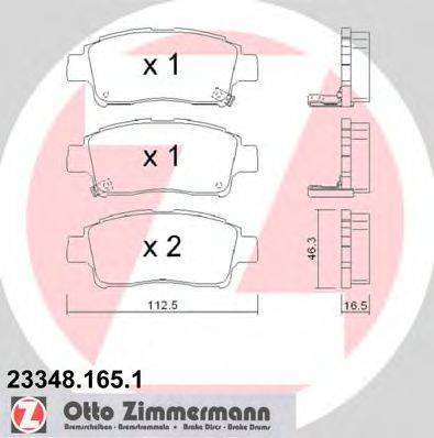 ZIMMERMANN 233481651 Комплект гальмівних колодок, дискове гальмо