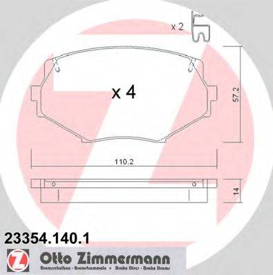 ZIMMERMANN 233541401 Комплект гальмівних колодок, дискове гальмо