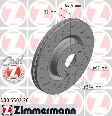 ZIMMERMANN 400550220 гальмівний диск