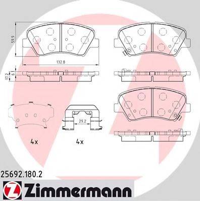 ZIMMERMANN 256921802 Комплект гальмівних колодок, дискове гальмо