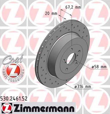 ZIMMERMANN 530246152 гальмівний диск