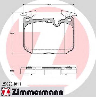 ZIMMERMANN 250281811 Комплект гальмівних колодок, дискове гальмо