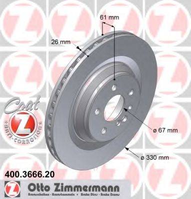 ZIMMERMANN 400366620 гальмівний диск