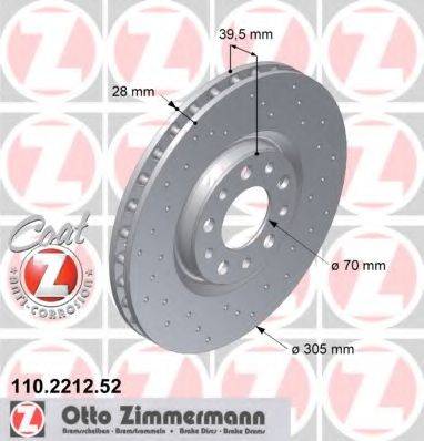 ZIMMERMANN 110221252 гальмівний диск