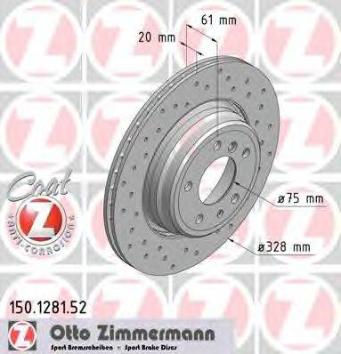 ZIMMERMANN 150128152 гальмівний диск