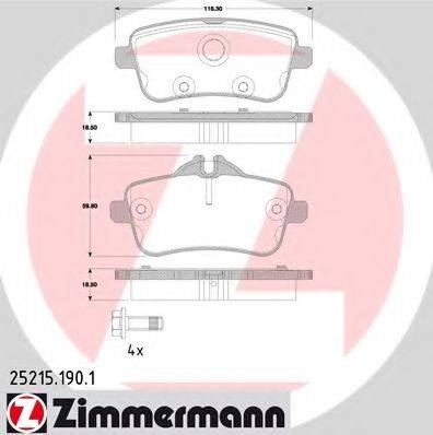 ZIMMERMANN 252151901 Комплект гальмівних колодок, дискове гальмо